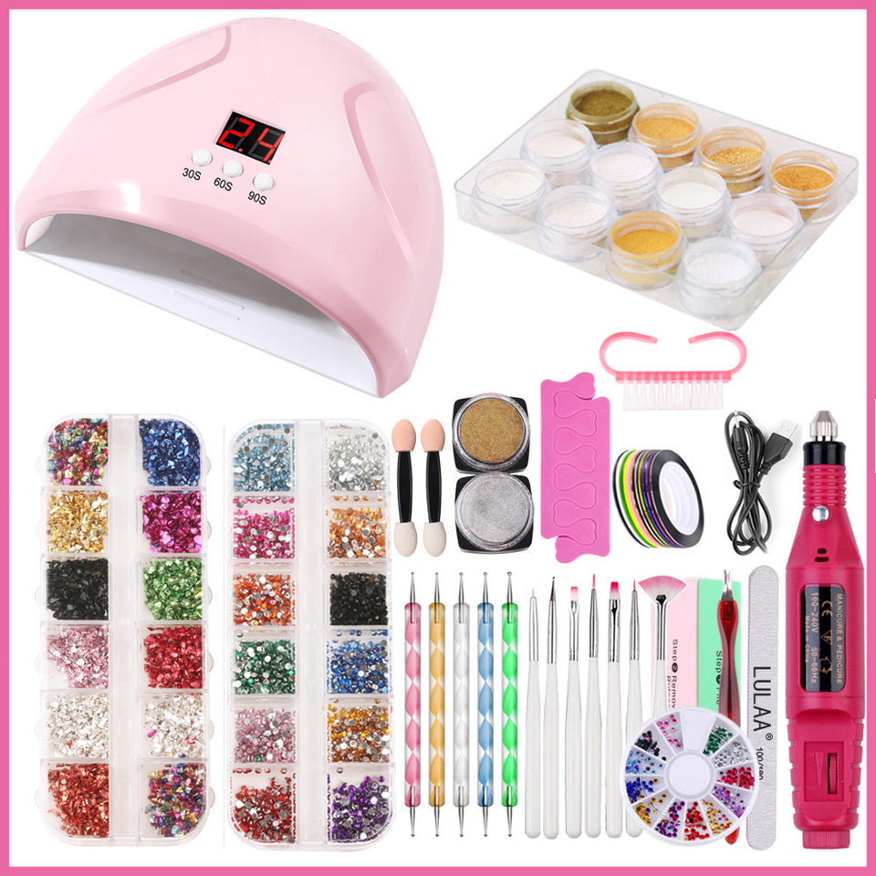 Nail Lamp Nail Art Sticker Drill Tool Set