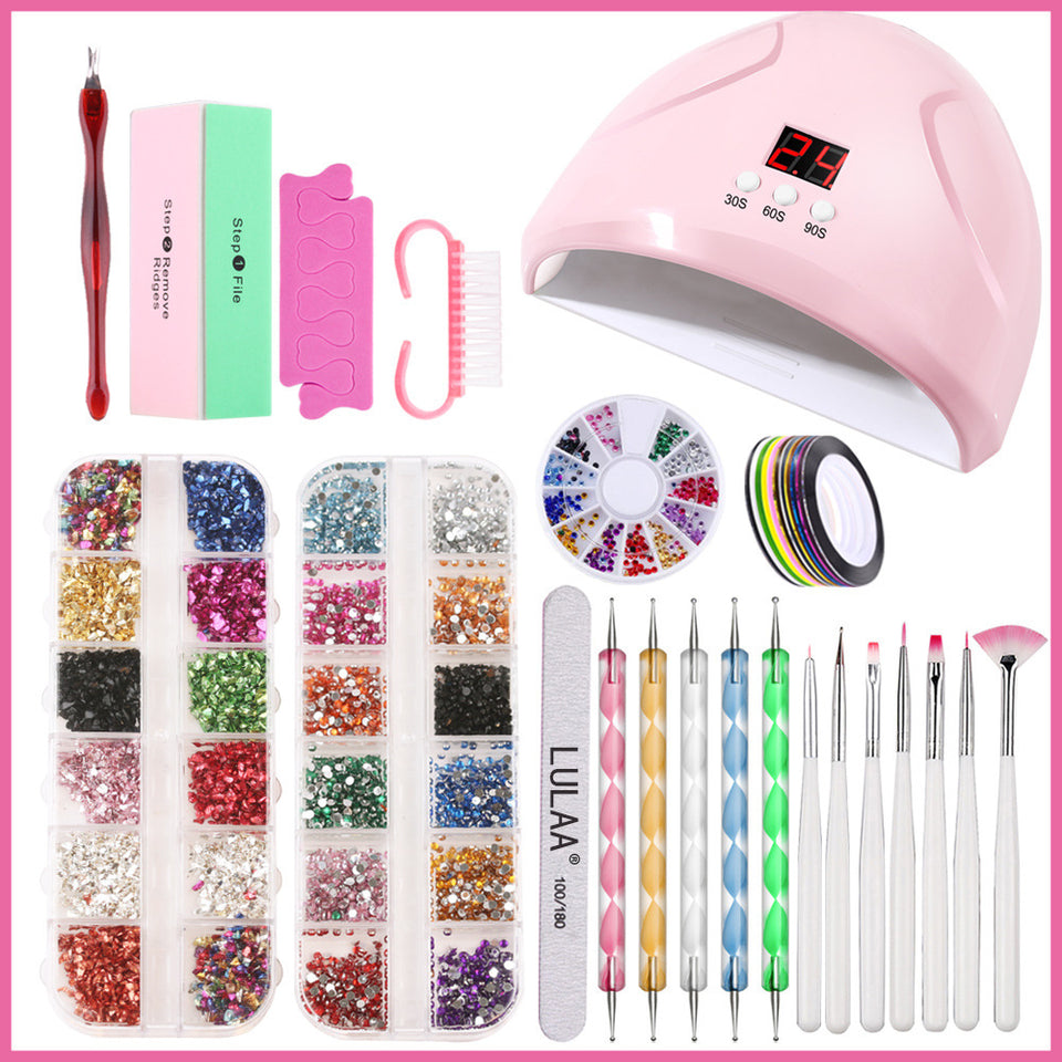 Nail Lamp Nail Art Sticker Drill Tool Set