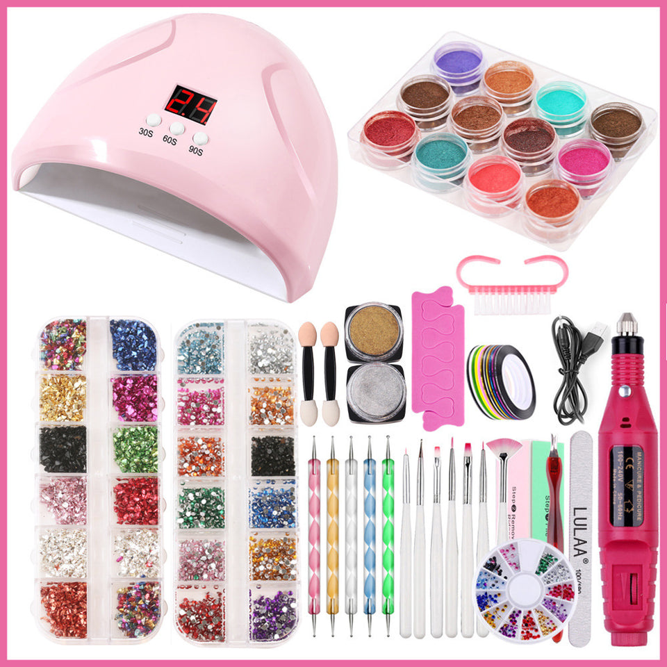 Nail Lamp Nail Art Sticker Drill Tool Set