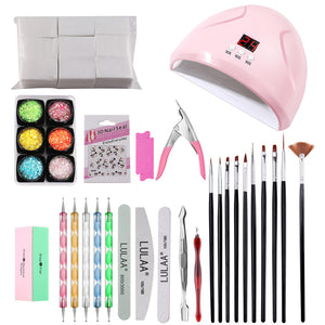 Nail Powder Nail File Rhinestone Jewelry Set