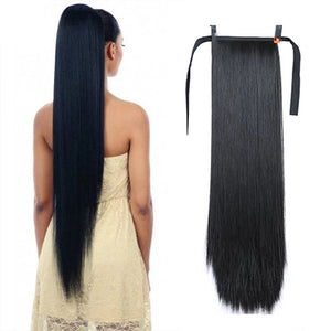 Wig Ponytail Female Long Straight Hair Bandage Style