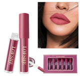 LOFSHE 6 Color Matte Non Stick Cup Lip Gloss Lipstick Set Boxed