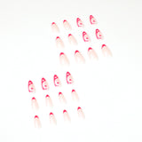 Mid-Length Press On False Nails Gradient Easy Wear Franch Reusable Natural