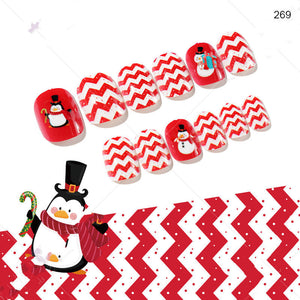 Christmas Cute Children Nails 24 Pieces Wearable