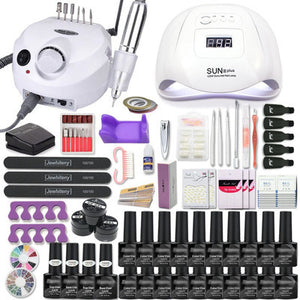 Nail Art Tool Set Nail Polish Glue Phototherapy Lamp