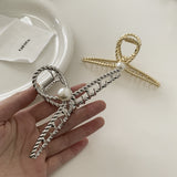 Metal Twist Cross Pearl Hairpin Fashion