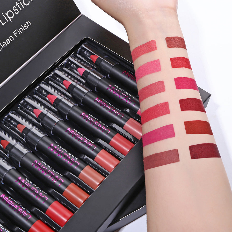 12 Non-stick Cup Matte Lipstick Set Lip Gloss