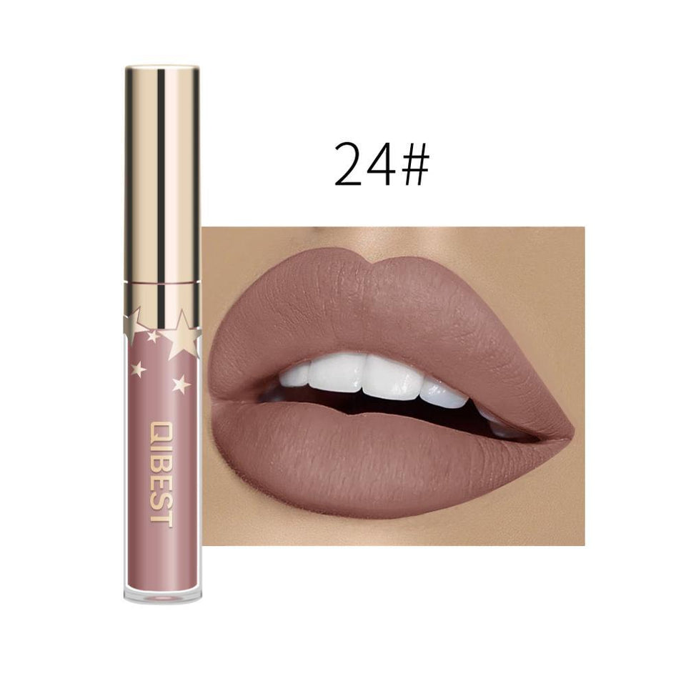 QIBEST matte matte non-stick cup lip gloss