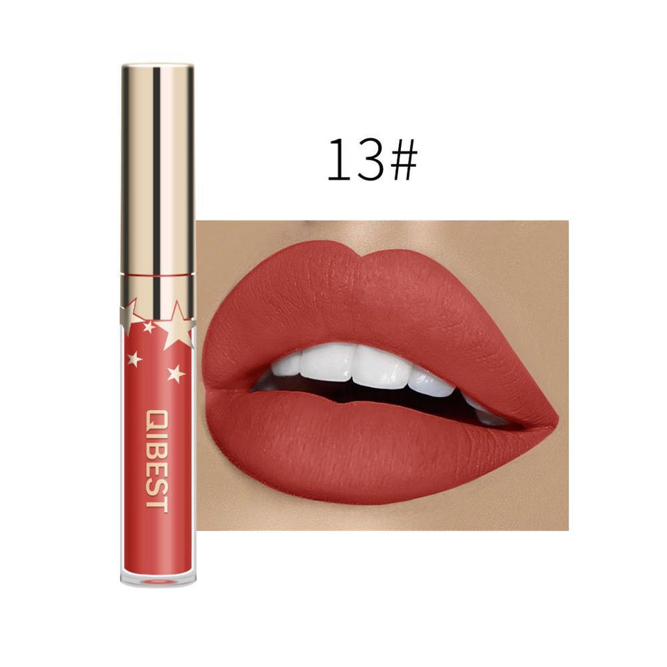 QIBEST matte matte non-stick cup lip gloss