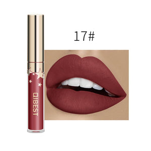 QIBEST matte matte non-stick cup lip gloss