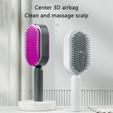 Self Cleaning Hair Brush For Women One-key Cleaning Hair Loss Airbag Massage Scalp Comb Anti-Static Hairbrush