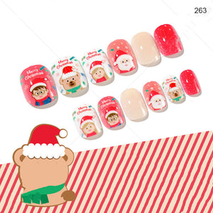 Christmas Cute Children Nails 24 Pieces Wearable