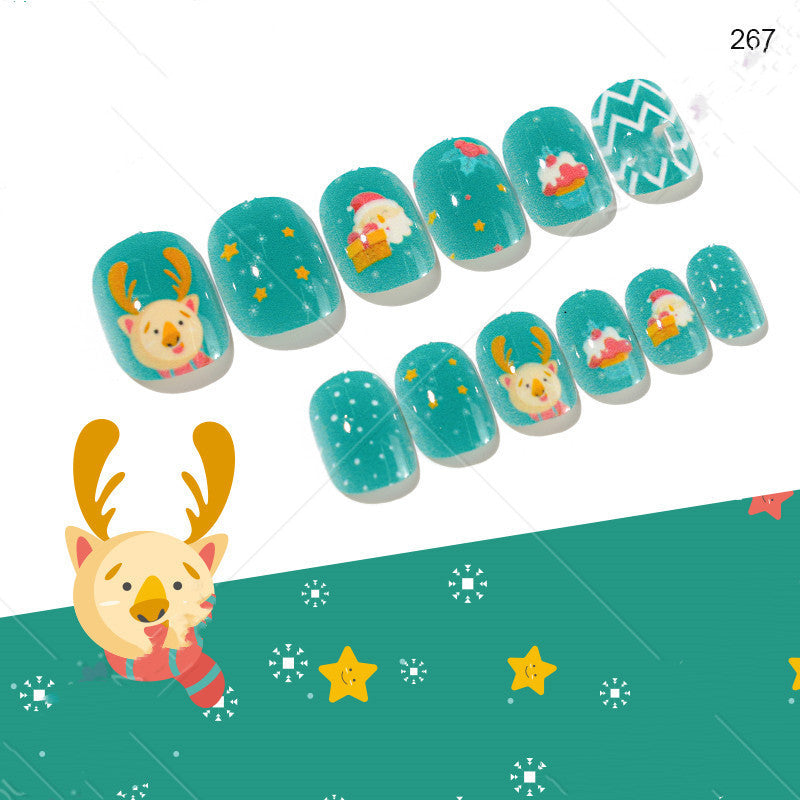 Christmas Cute Children Nails 24 Pieces Wearable