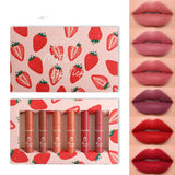 6pcs Box Strawberry Set Lip Gloss Non-stick Cup