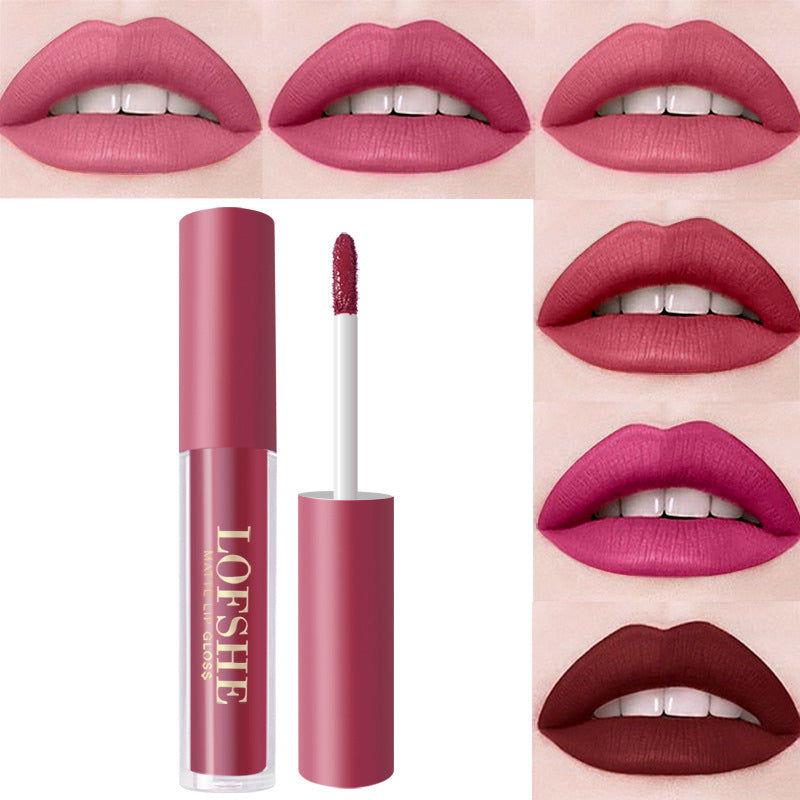 LOFSHE 6 Color Matte Non Stick Cup Lip Gloss Lipstick Set Boxed